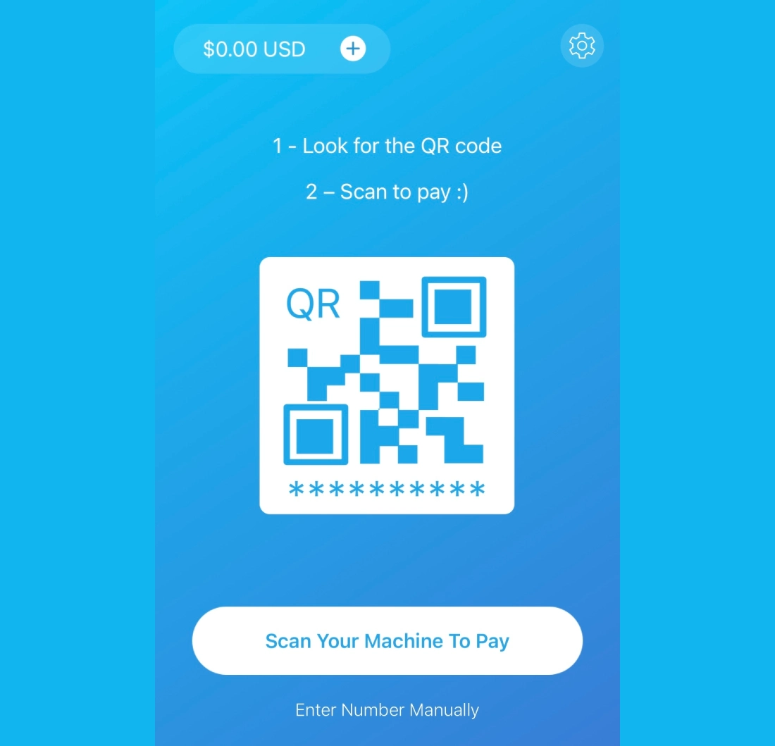 QR code payment screen with instructions.