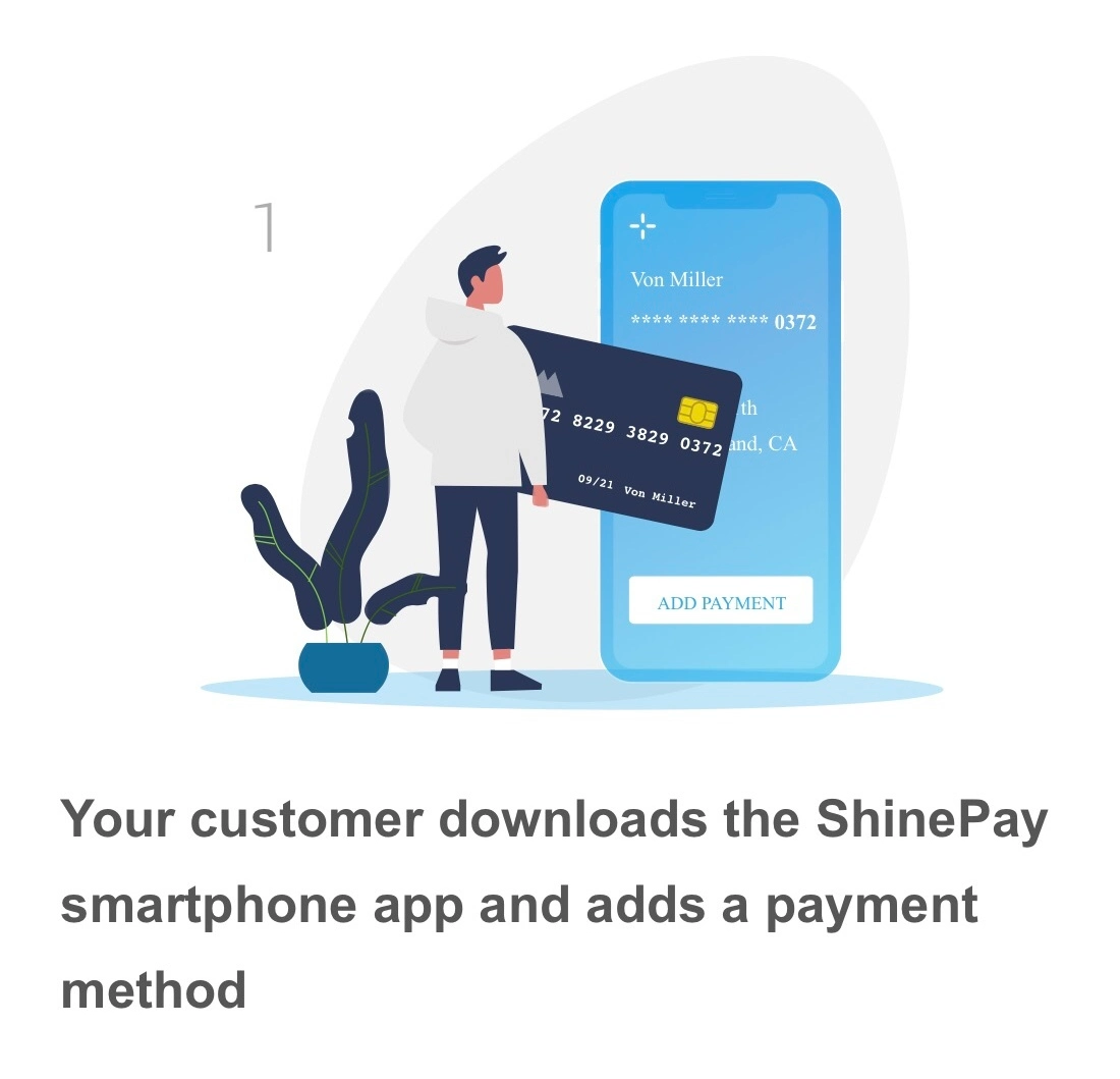 User adding payment method in app.